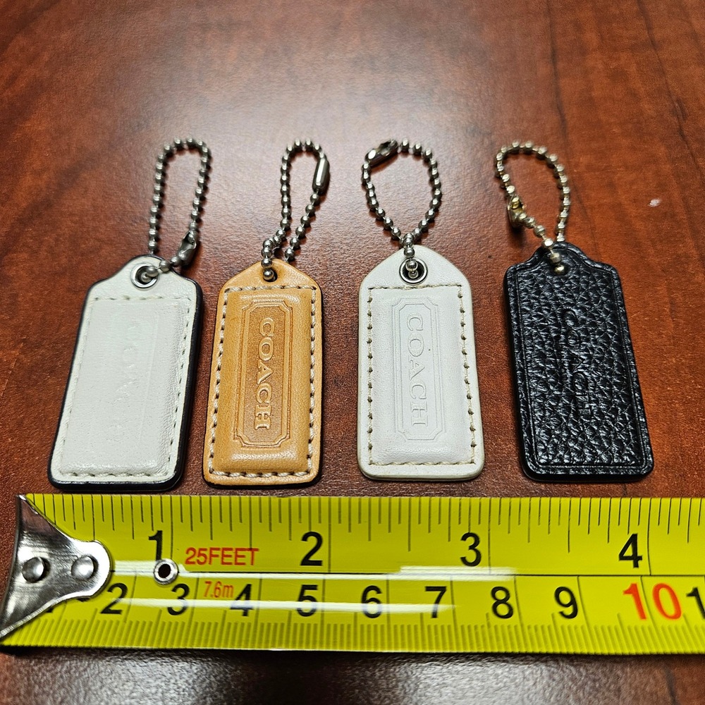 Auth COACH Leather Hangtag Lot Vintage Charm Replacement  Mixed Colors Y2K Boho - Picture 3 of 5